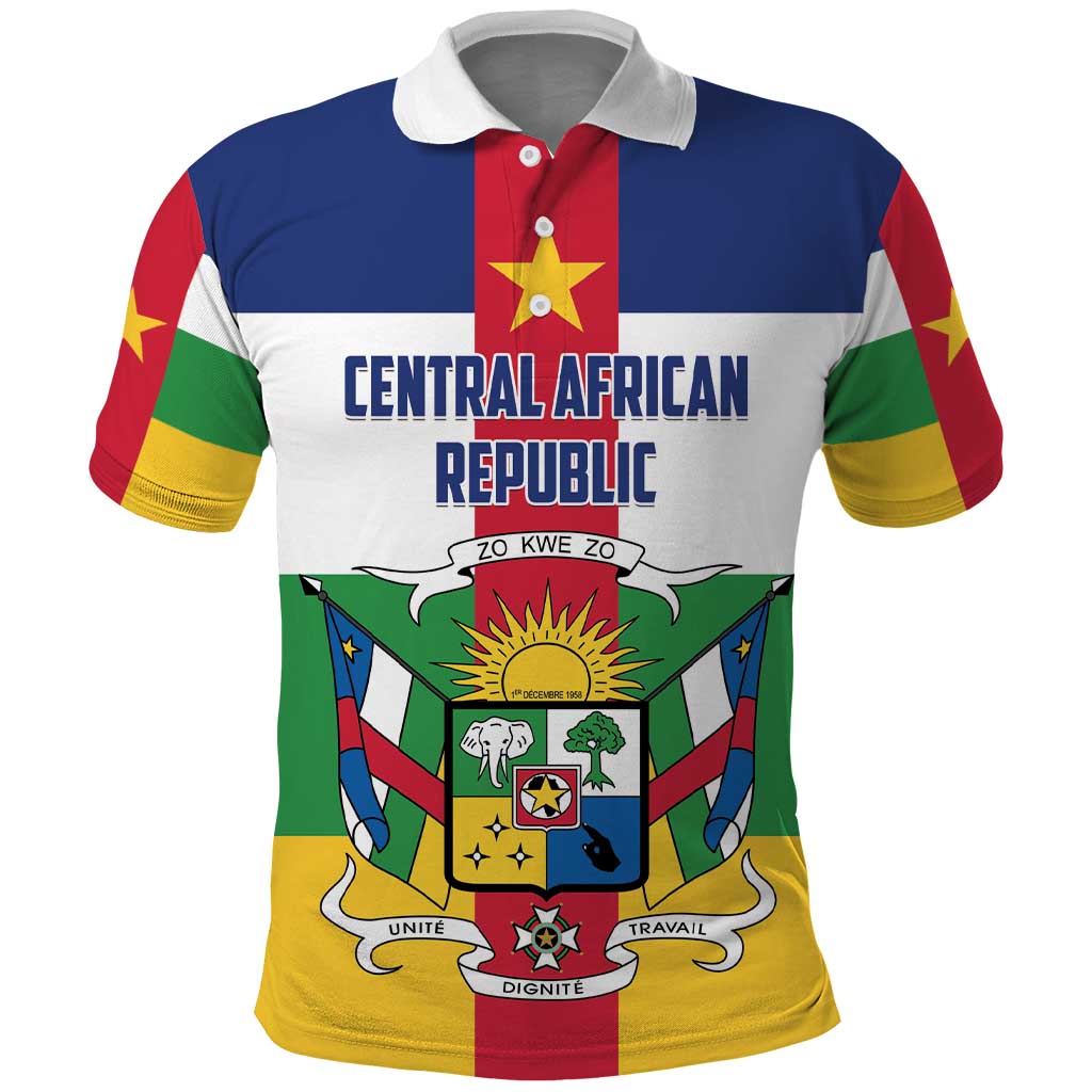 Personalized Central African Republic Polo Shirt Zo Kwe Zo Flag Style LT01