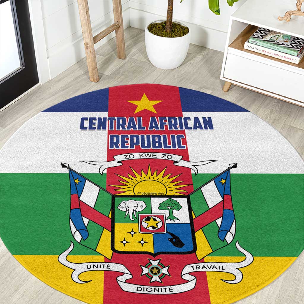 Central African Republic Round Carpet African Zo Kwe Zo LT01