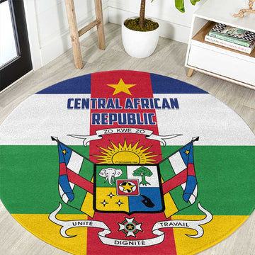 Central African Republic Round Carpet African Zo Kwe Zo LT01