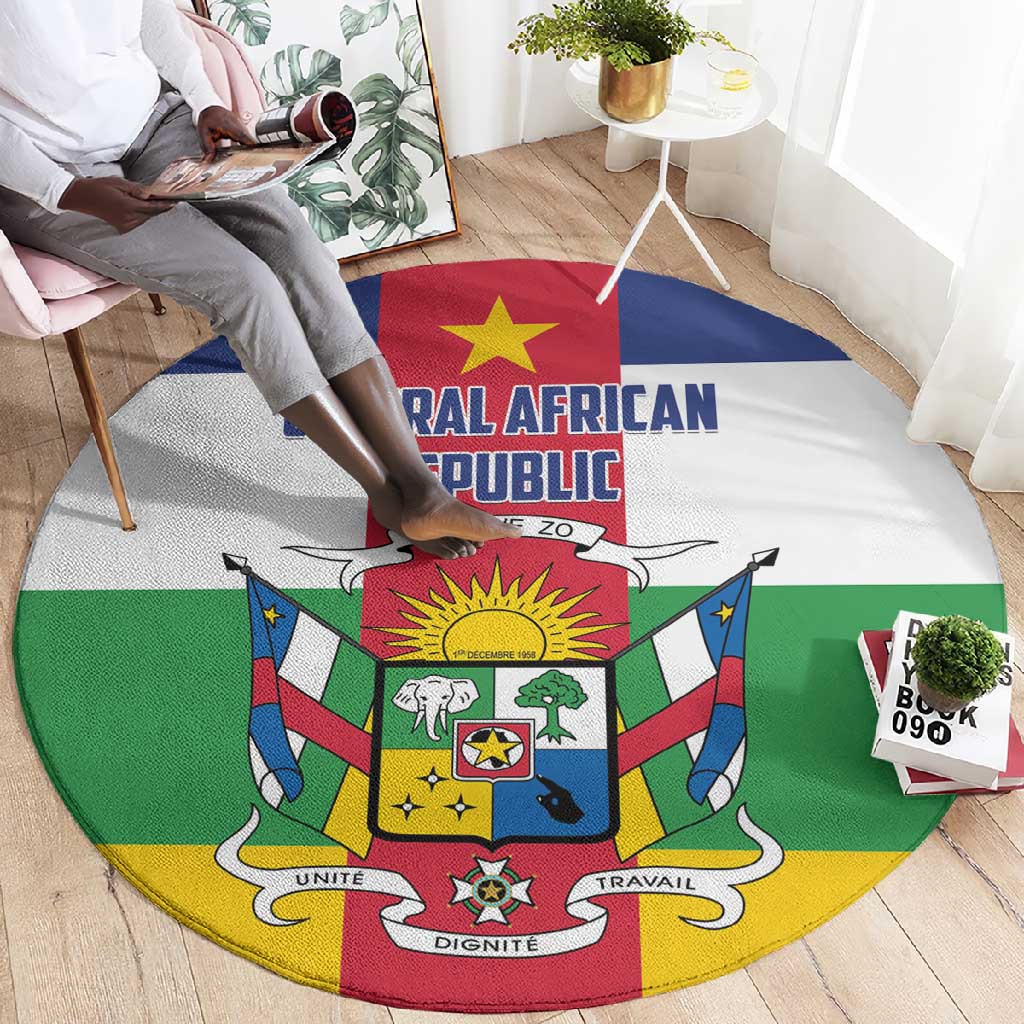 Central African Republic Round Carpet African Zo Kwe Zo LT01