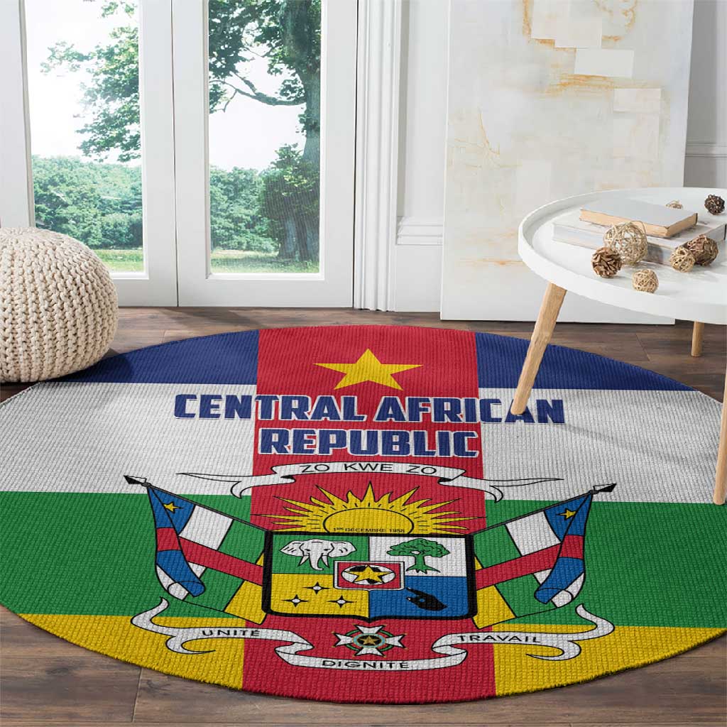 Central African Republic Round Carpet African Zo Kwe Zo LT01