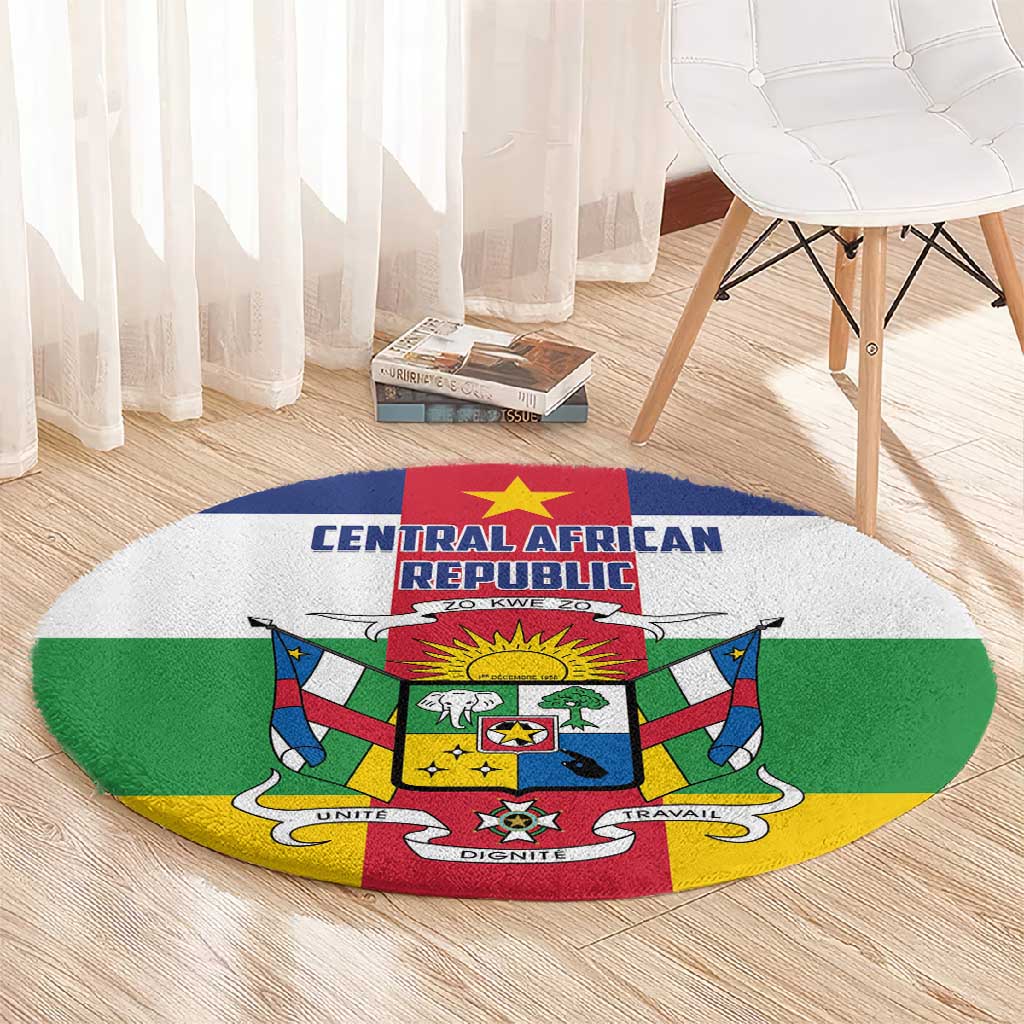 Central African Republic Round Carpet African Zo Kwe Zo LT01