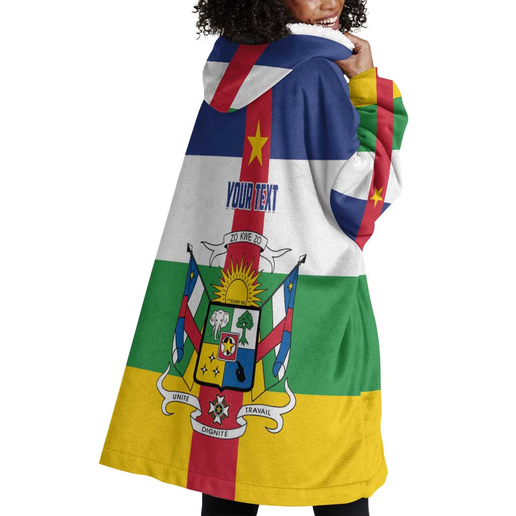 Personalized Central African Republic Wearable Blanket Hoodie African Zo Kwe Zo LT01