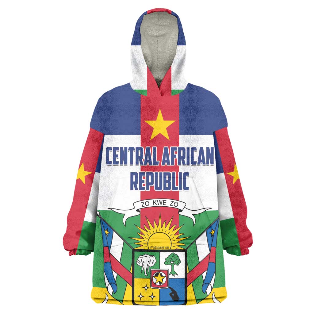 Personalized Central African Republic Wearable Blanket Hoodie African Zo Kwe Zo LT01