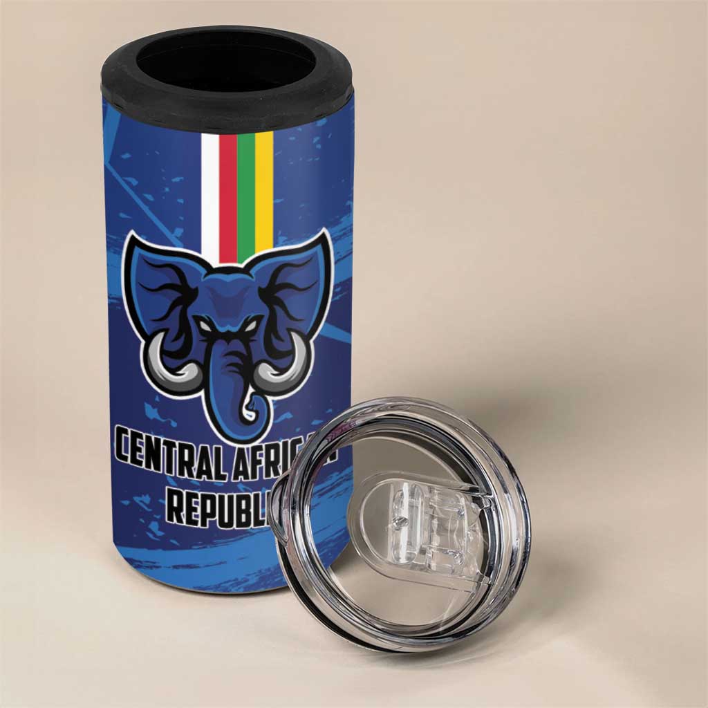 Custom Central African Republic Football 4 in 1 Can Cooler Tumbler African Come On Les Fauves LT01
