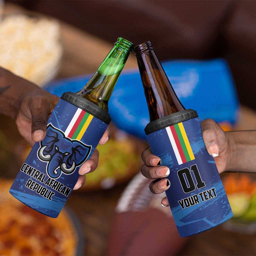 Custom Central African Republic Football 4 in 1 Can Cooler Tumbler African Come On Les Fauves LT01