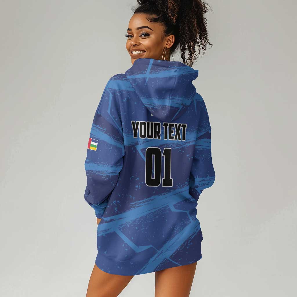 Custom Central African Republic Football Hoodie Dress African Come On Les Fauves LT01