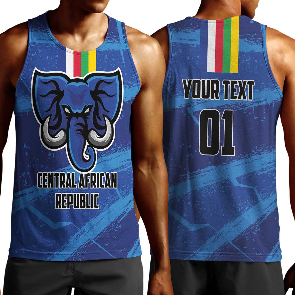 Custom Central African Republic Football Men Tank Top African Come On Les Fauves LT01