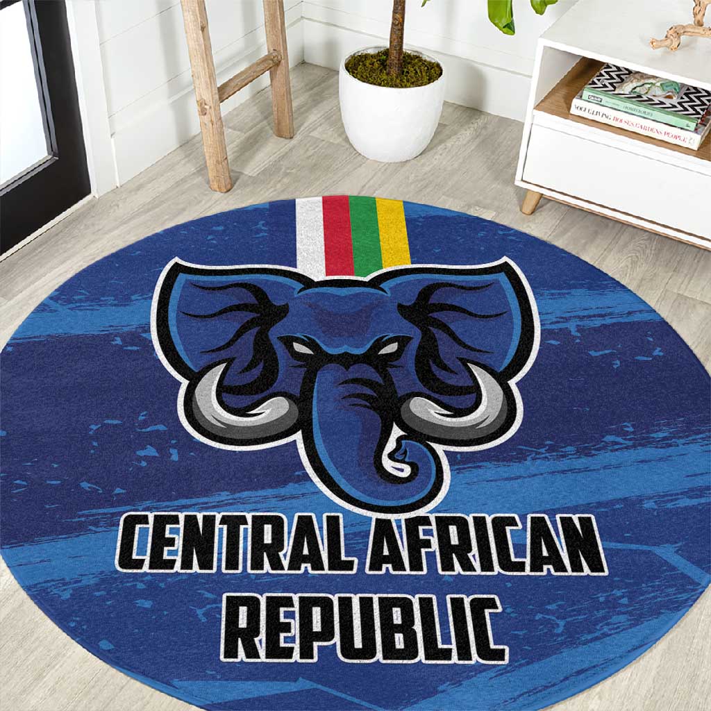 Central African Republic Football Round Carpet African Come On Les Fauves LT01