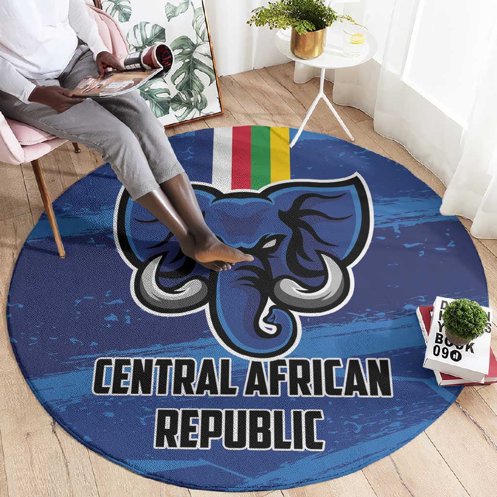 Central African Republic Football Round Carpet African Come On Les Fauves LT01
