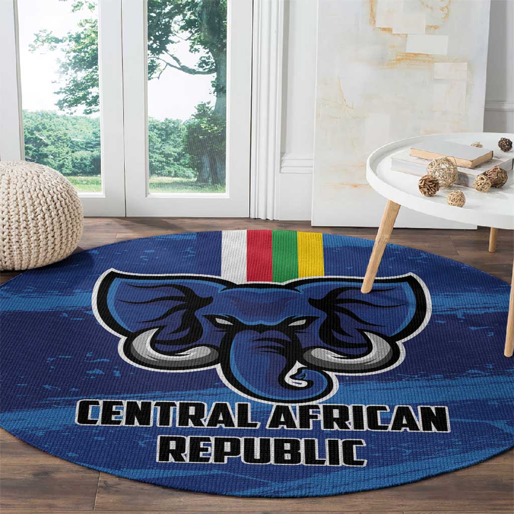Central African Republic Football Round Carpet African Come On Les Fauves LT01