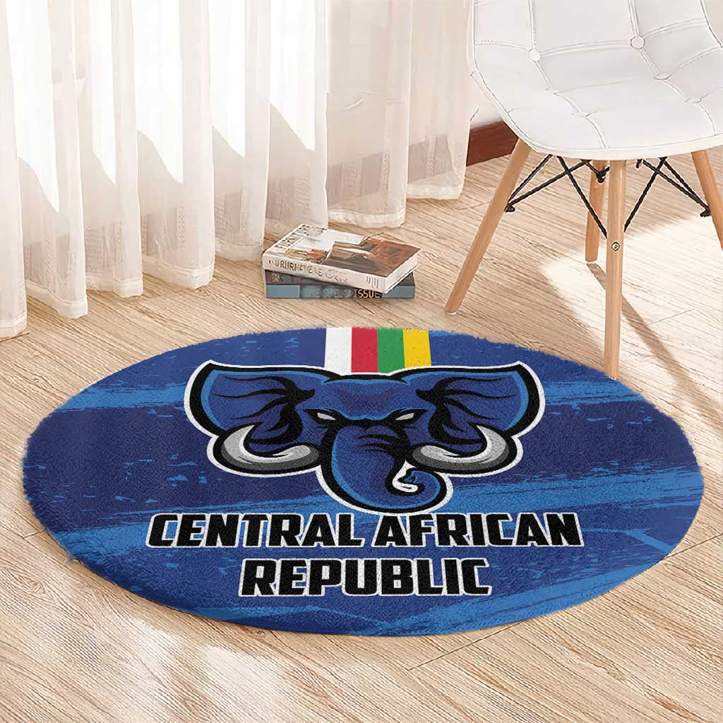 Central African Republic Football Round Carpet African Come On Les Fauves LT01