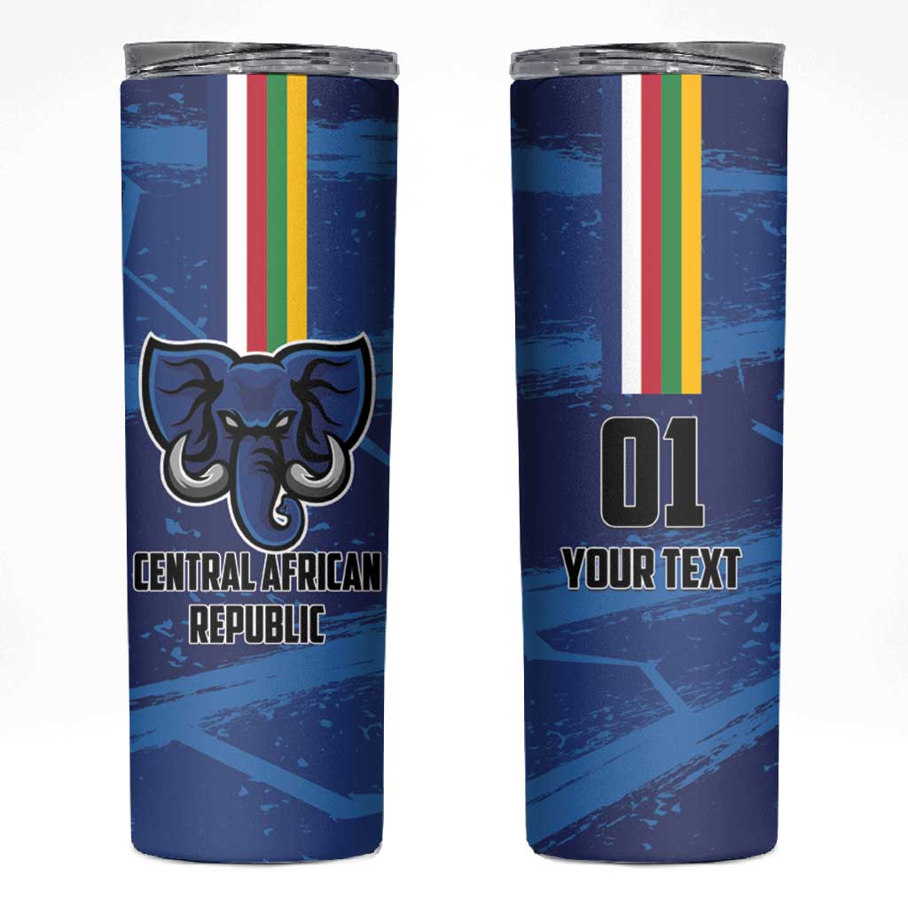 Custom Central African Republic Football Skinny Tumbler African Come On Les Fauves LT01
