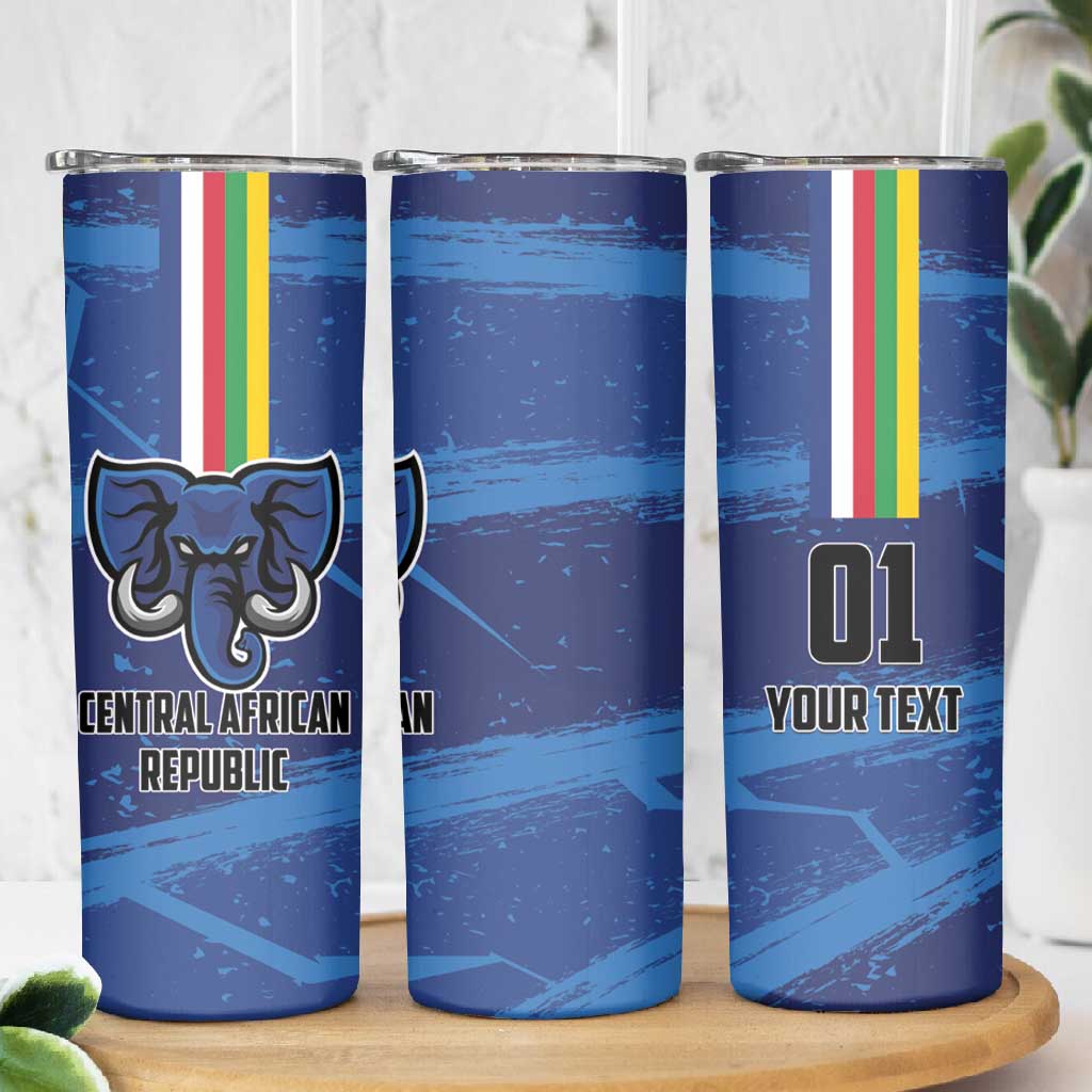 Custom Central African Republic Football Skinny Tumbler African Come On Les Fauves LT01