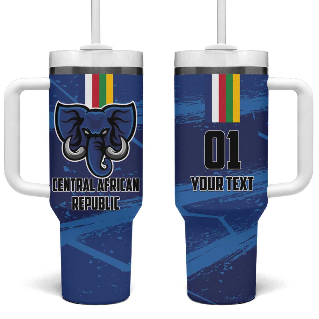 Custom Central African Republic Football Tumbler With Handle African Come On Les Fauves LT01