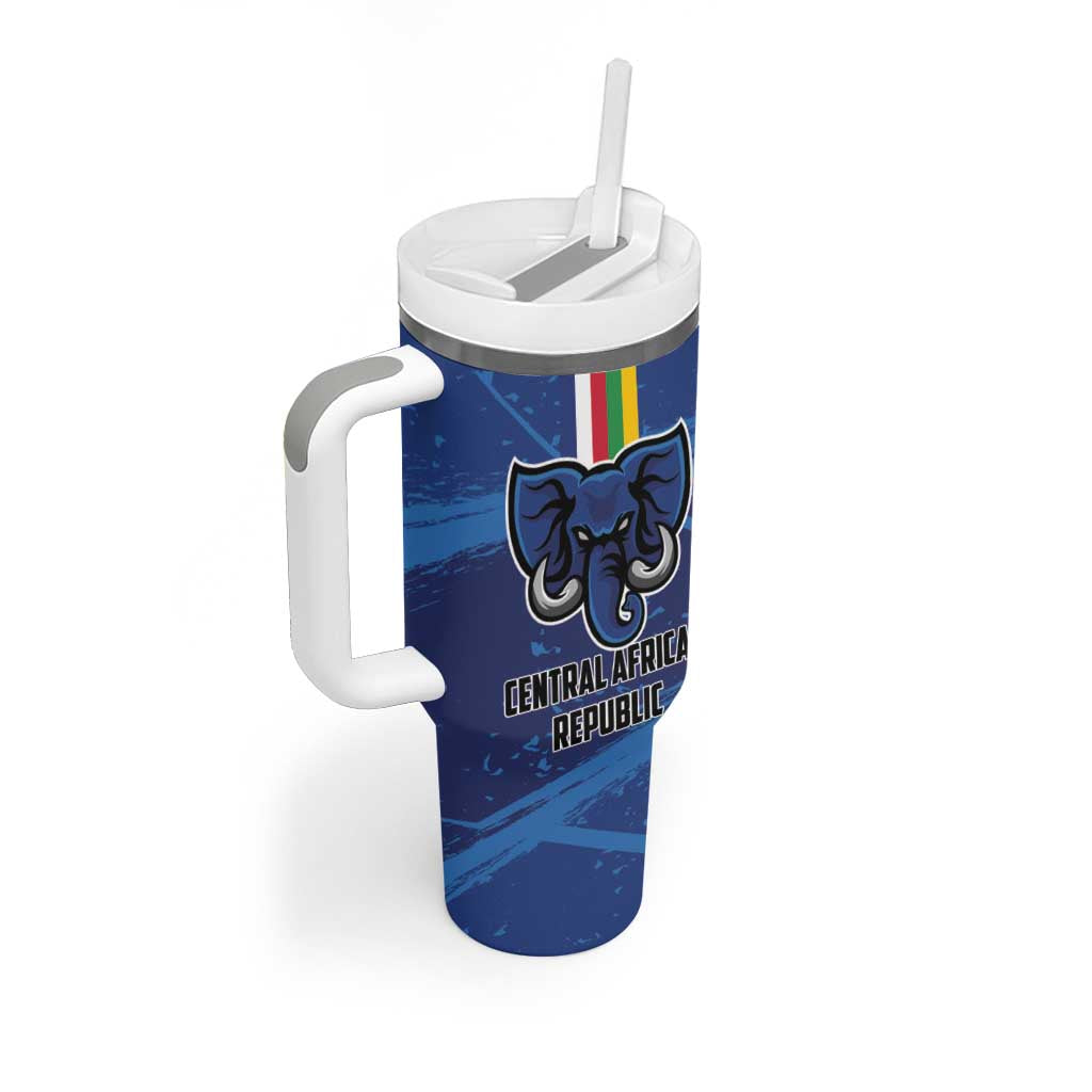 Custom Central African Republic Football Tumbler With Handle African Come On Les Fauves LT01