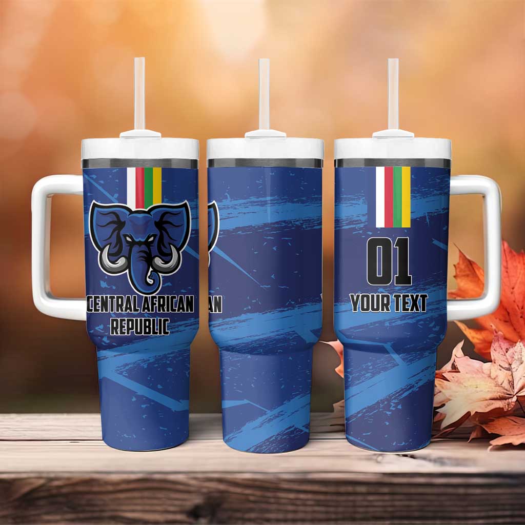 Custom Central African Republic Football Tumbler With Handle African Come On Les Fauves LT01