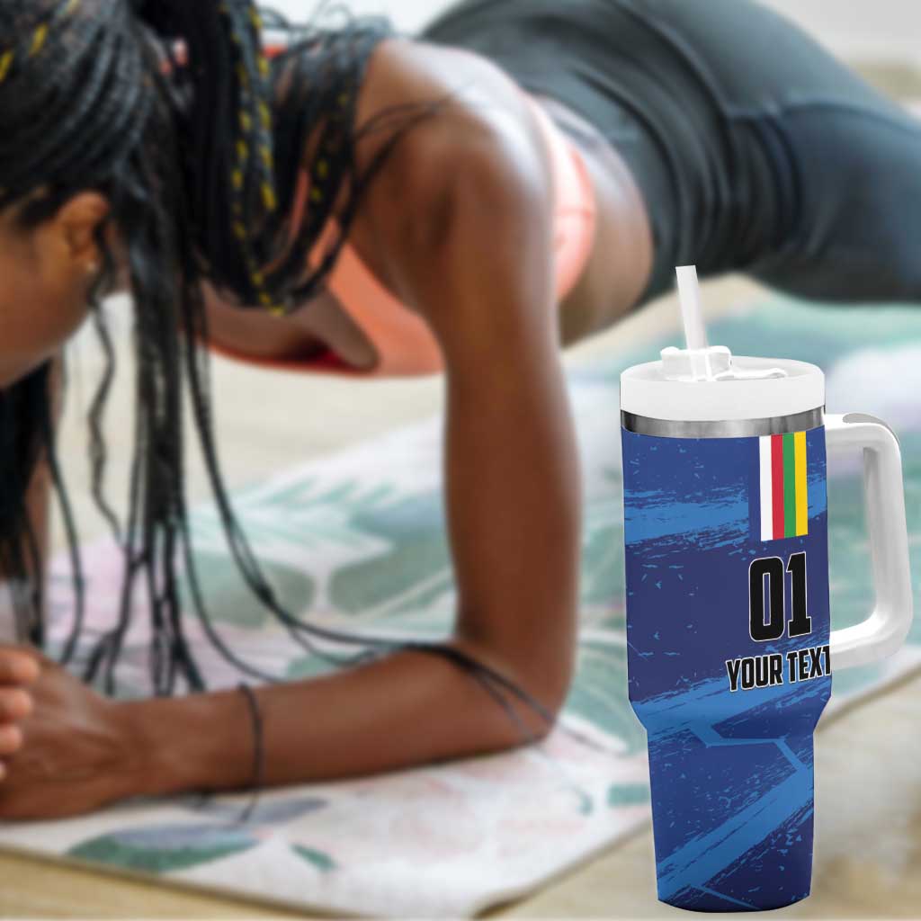 Custom Central African Republic Football Tumbler With Handle African Come On Les Fauves LT01
