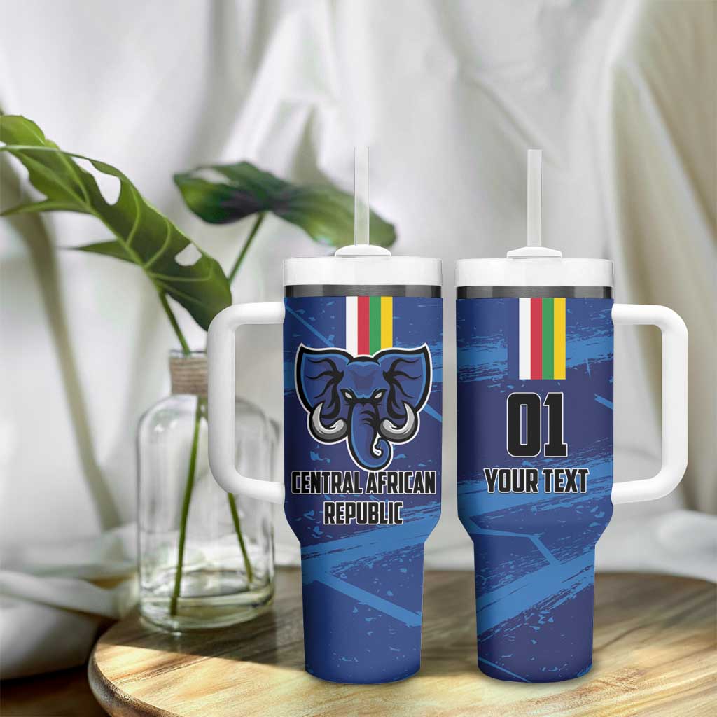 Custom Central African Republic Football Tumbler With Handle African Come On Les Fauves LT01