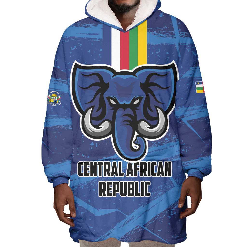 Custom Central African Republic Football Wearable Blanket Hoodie African Come On Les Fauves LT01