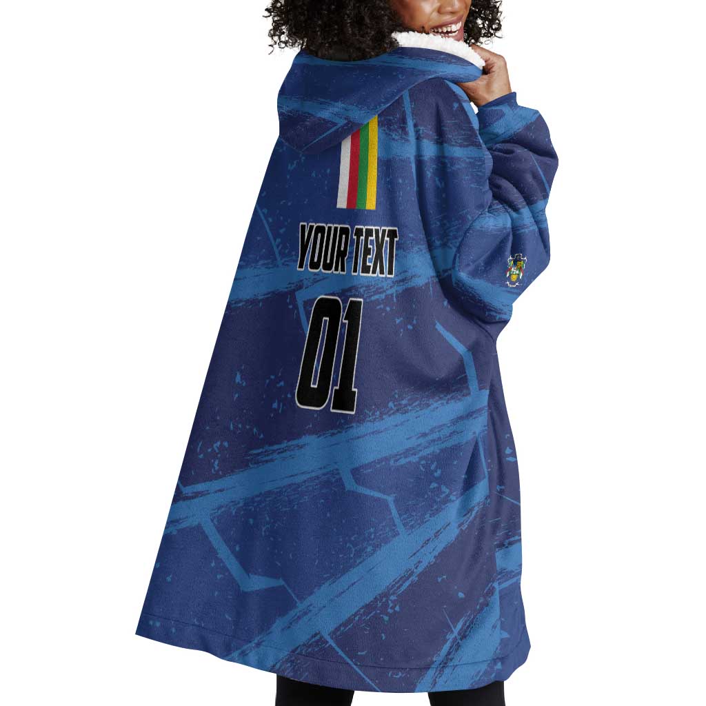 Custom Central African Republic Football Wearable Blanket Hoodie African Come On Les Fauves LT01