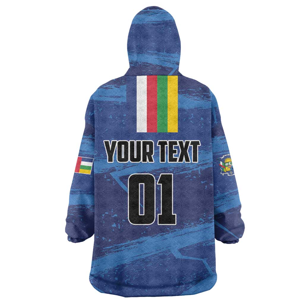 Custom Central African Republic Football Wearable Blanket Hoodie African Come On Les Fauves LT01
