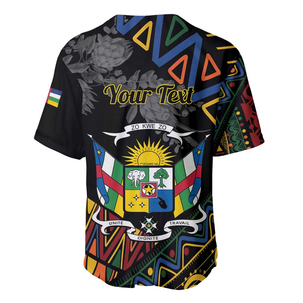 Personalized Central African Republic Baseball Jersey Protea - African Pattern LT01