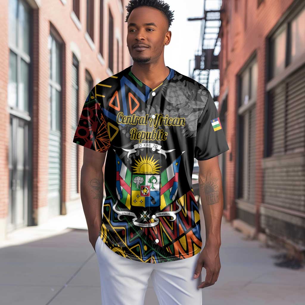 Personalized Central African Republic Baseball Jersey Protea - African Pattern LT01