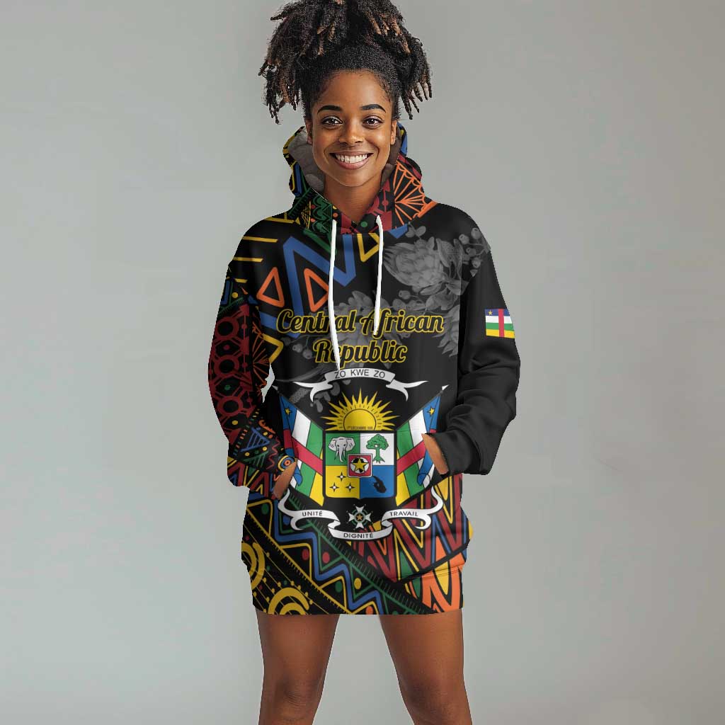 Personalized Central African Republic Hoodie Dress Protea - African Pattern LT01