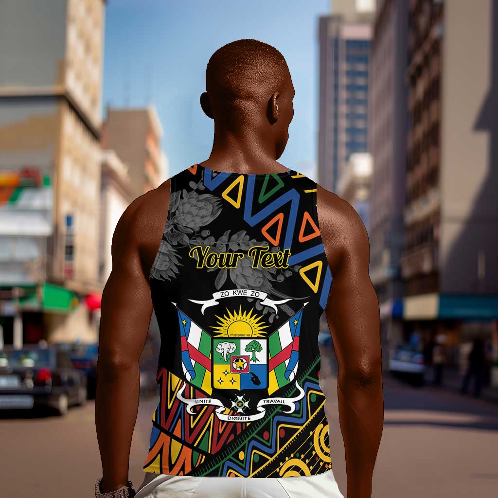 Personalized Central African Republic Men Tank Top Protea - African Pattern LT01