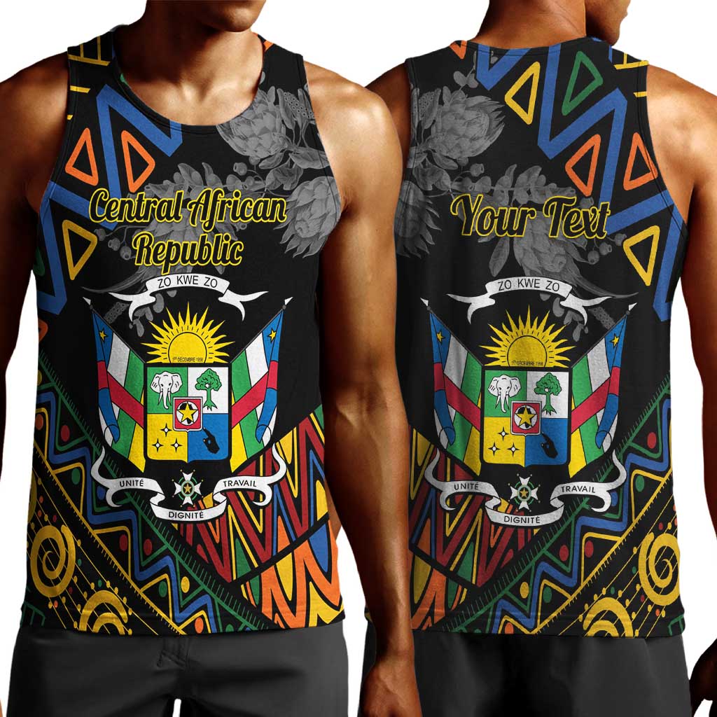 Personalized Central African Republic Men Tank Top Protea - African Pattern LT01