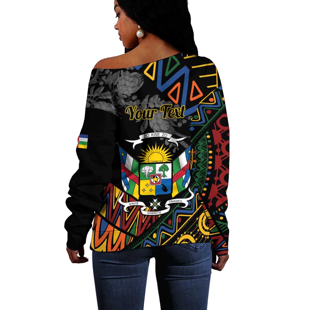 Personalized Central African Republic Off Shoulder Sweater Protea - African Pattern LT01