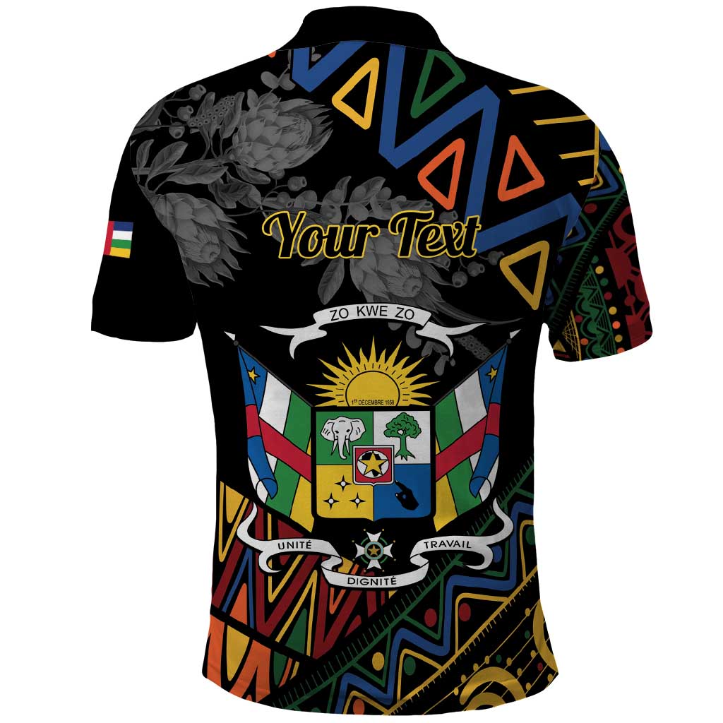 Personalized Central African Republic Polo Shirt Protea African Pattern LT01