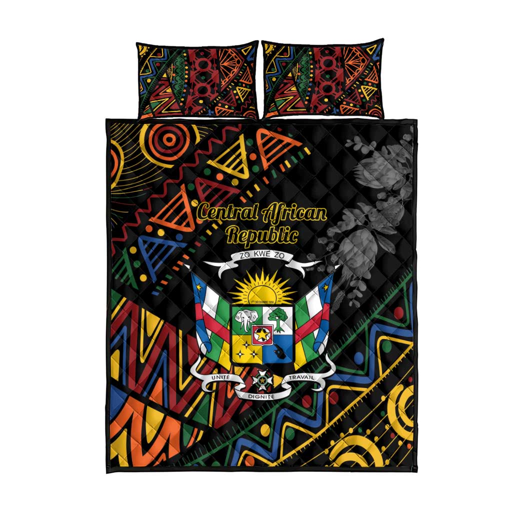 Central African Republic Quilt Bed Set Protea - African Pattern LT01