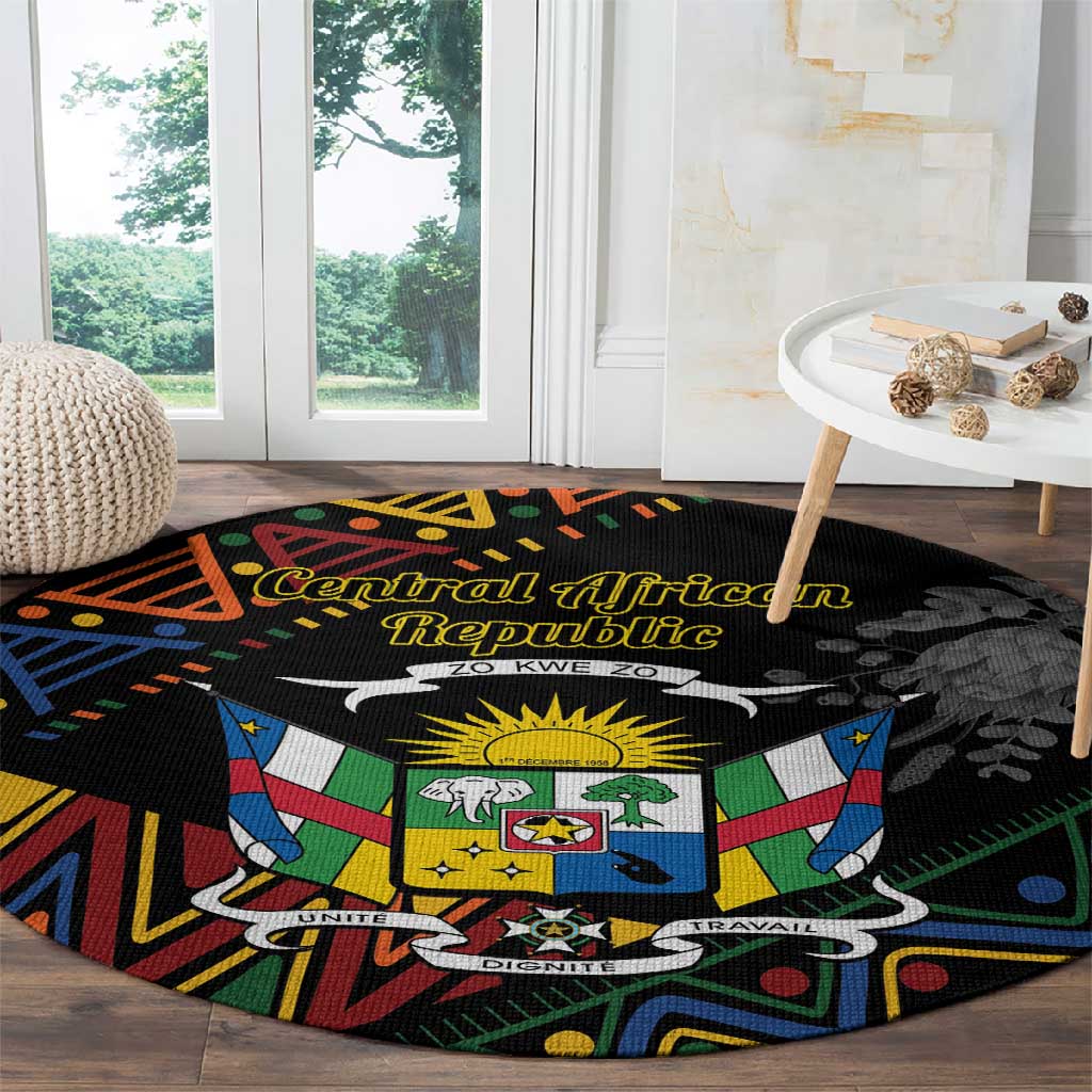 Central African Republic Round Carpet Protea - African Pattern LT01