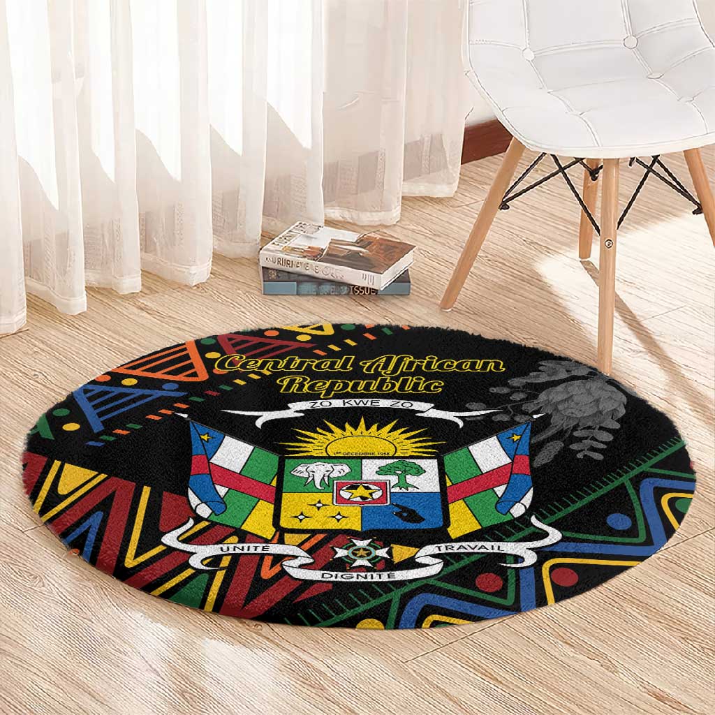 Central African Republic Round Carpet Protea - African Pattern LT01