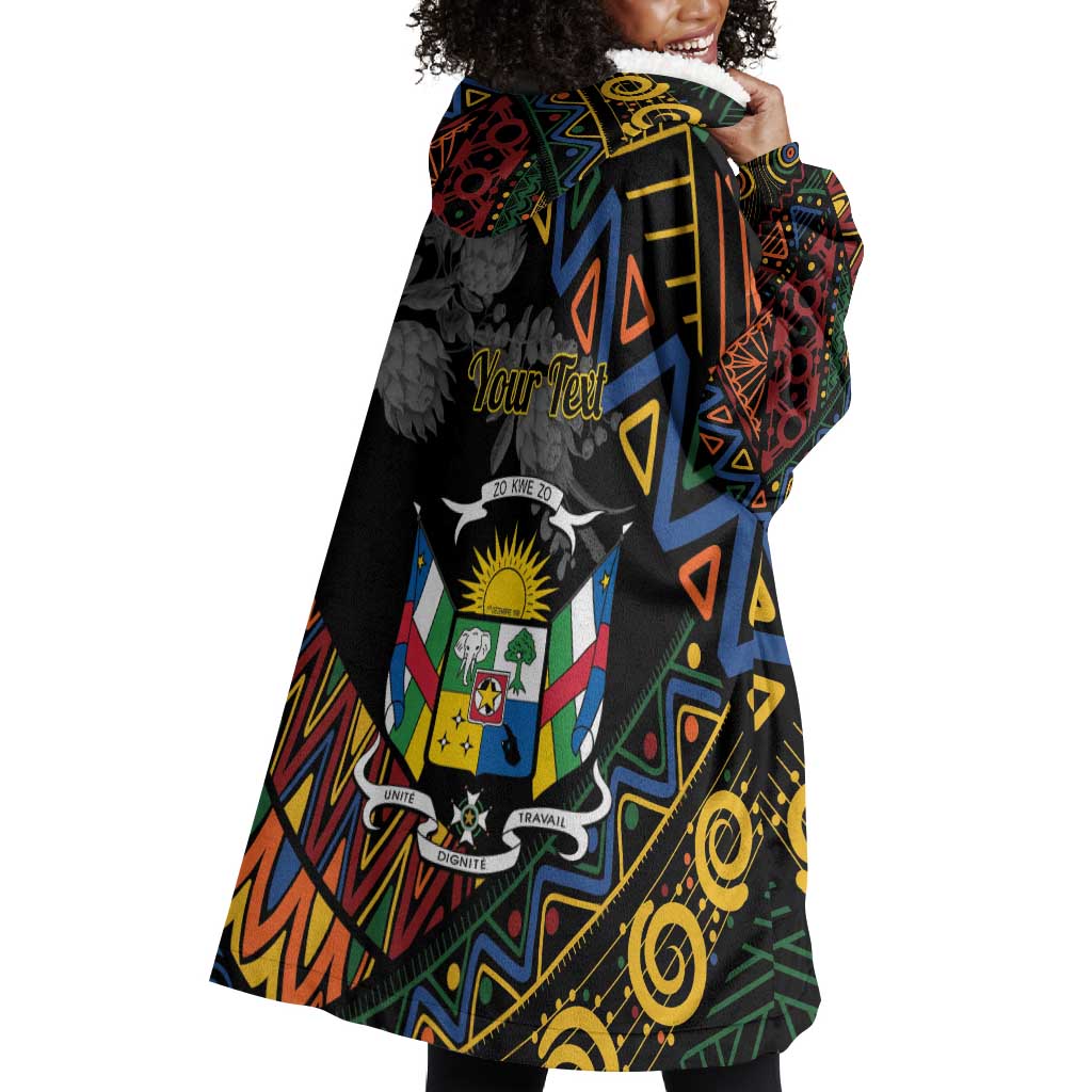 Personalized Central African Republic Wearable Blanket Hoodie Protea - African Pattern LT01