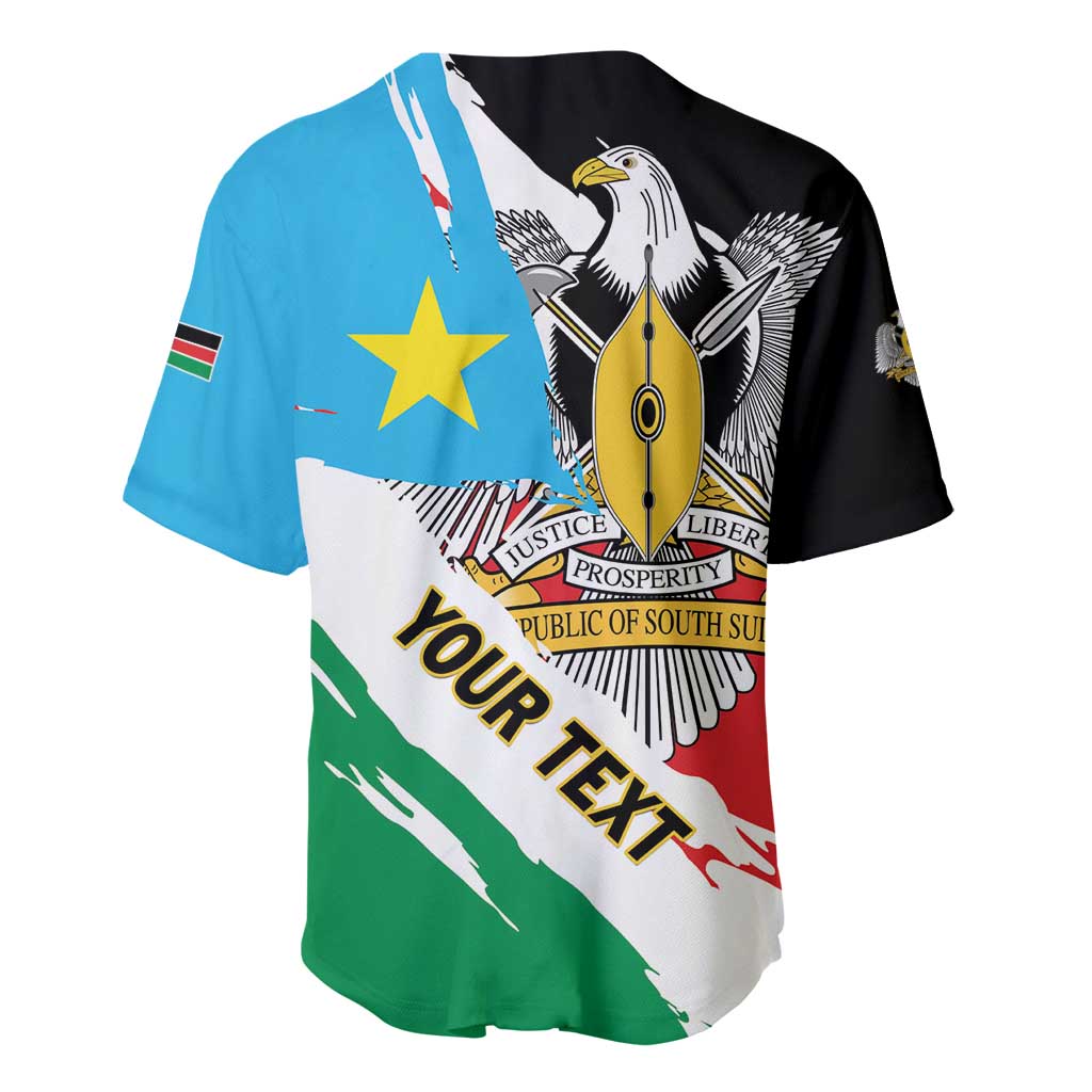 Personalized South Sudan Baseball Jersey East Africa - Grunge Flag Unique LT01