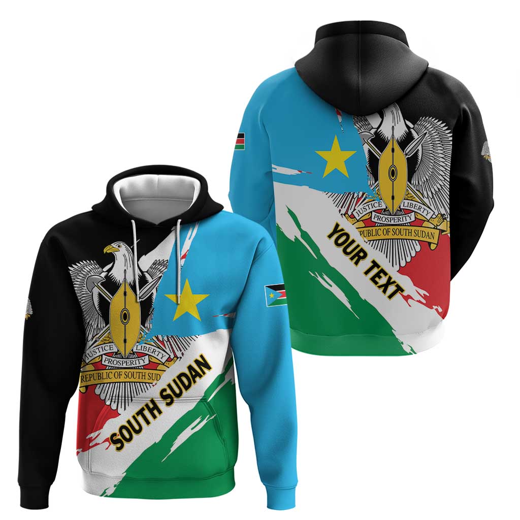 Personalized South Sudan Hoodie Grunge Flag Style LT01