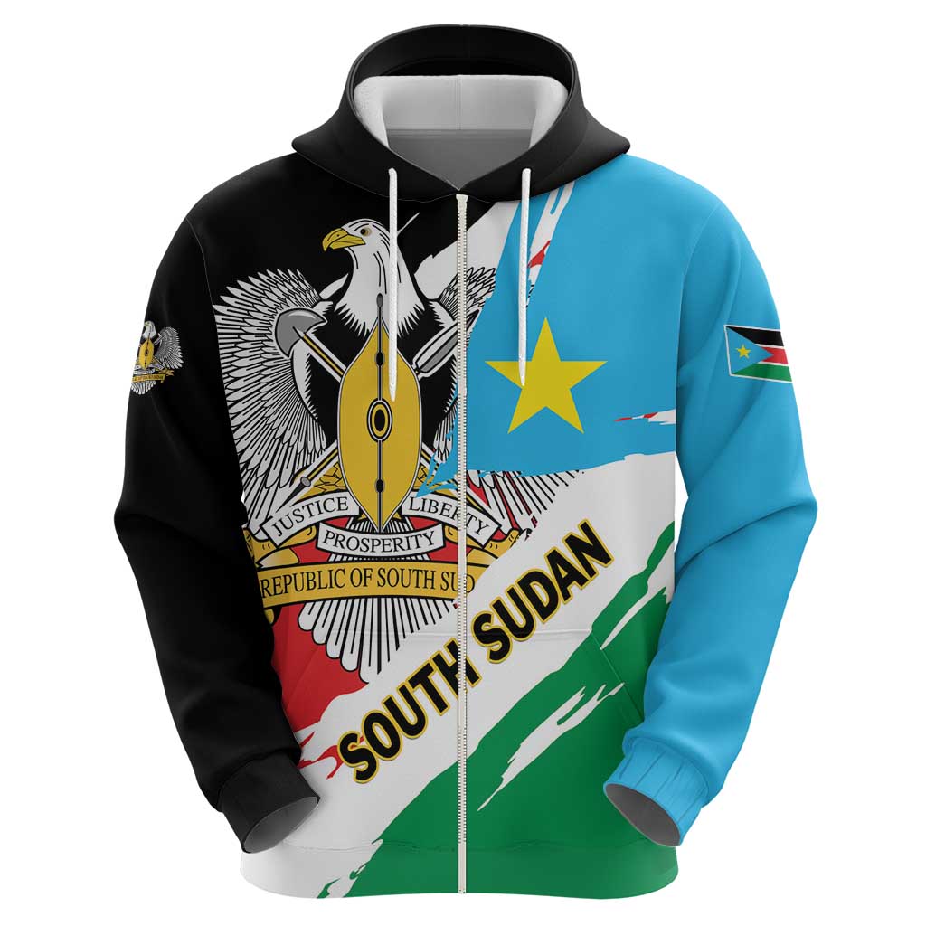 Personalized South Sudan Hoodie Grunge Flag Style LT01