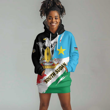 Personalized South Sudan Hoodie Dress East Africa - Grunge Flag Unique LT01