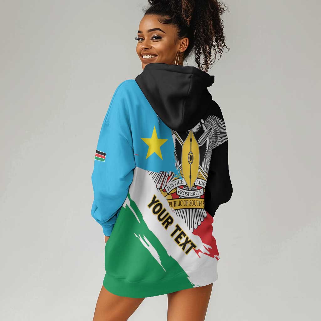 Personalized South Sudan Hoodie Dress East Africa - Grunge Flag Unique LT01