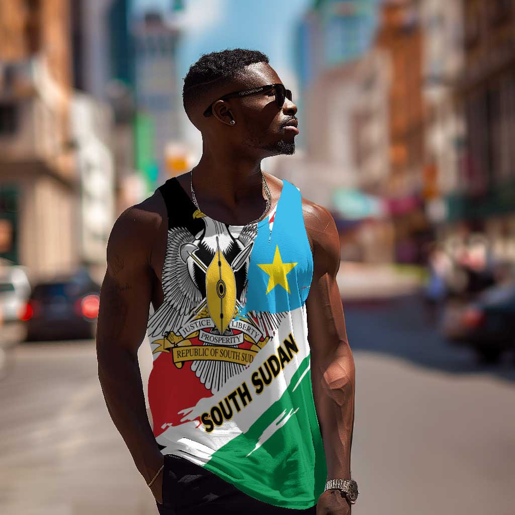 Personalized South Sudan Men Tank Top East Africa - Grunge Flag Unique LT01