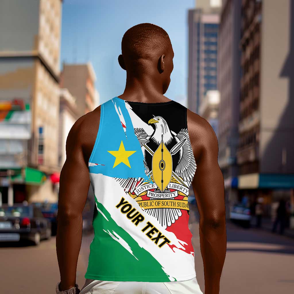 Personalized South Sudan Men Tank Top East Africa - Grunge Flag Unique LT01