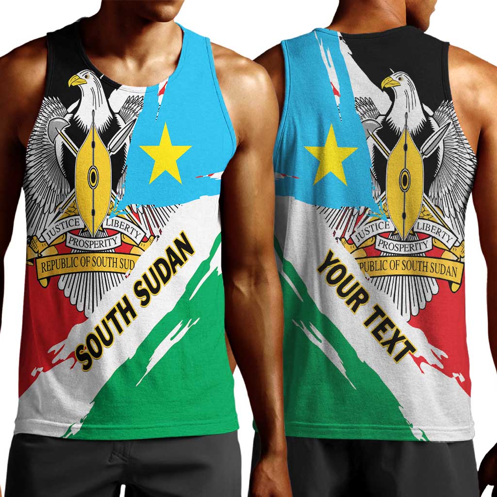 Personalized South Sudan Men Tank Top East Africa - Grunge Flag Unique LT01