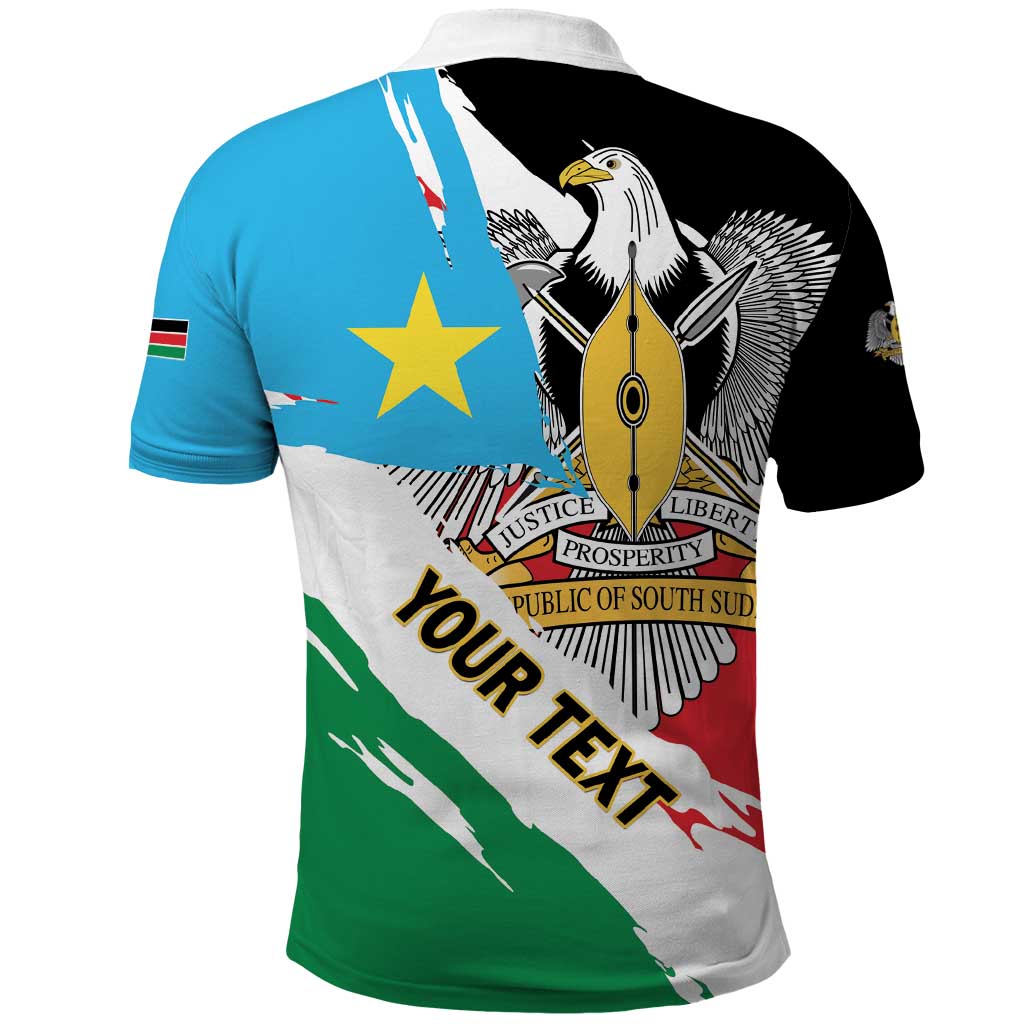 Personalized South Sudan Polo Shirt Grunge Flag Style LT01