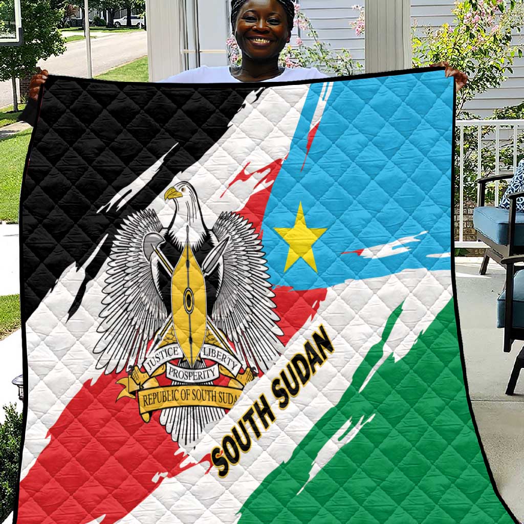 South Sudan Quilt East Africa - Grunge Flag Unique LT01