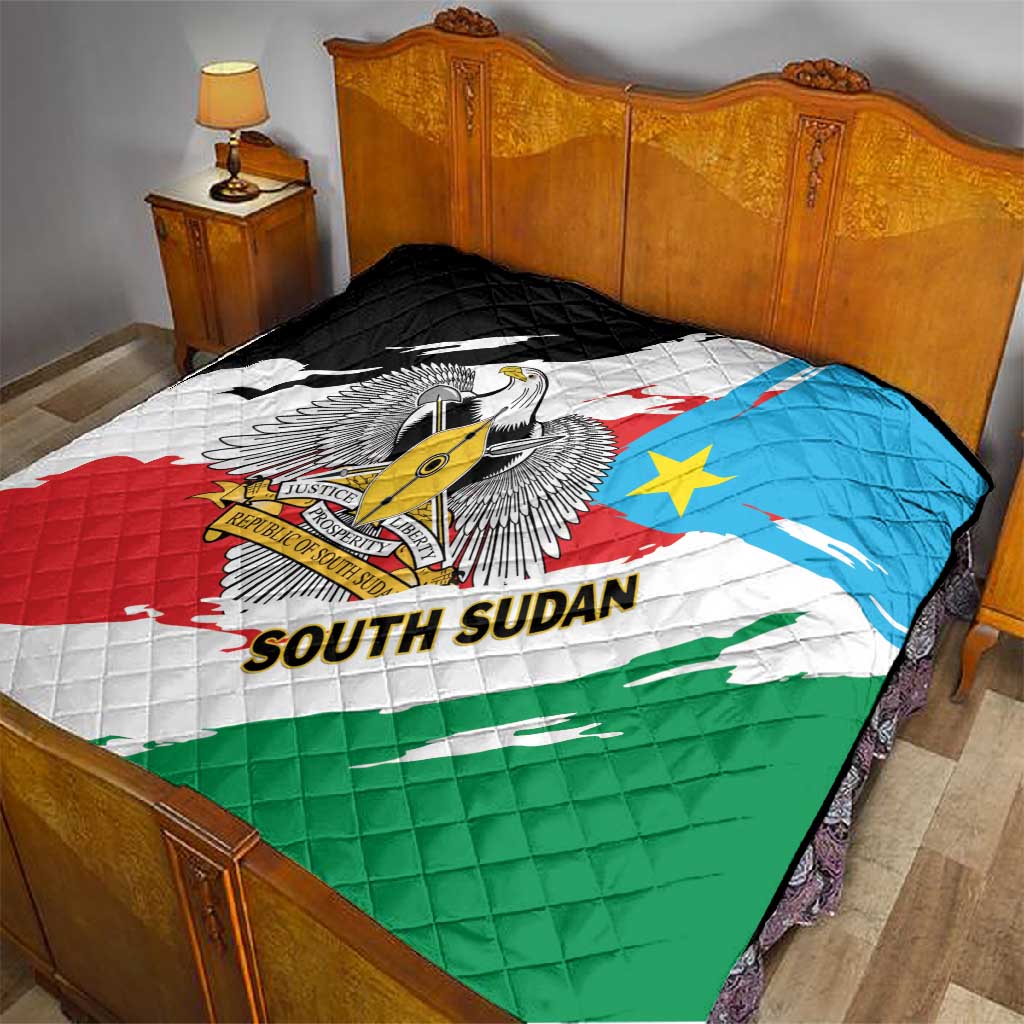 South Sudan Quilt East Africa - Grunge Flag Unique LT01