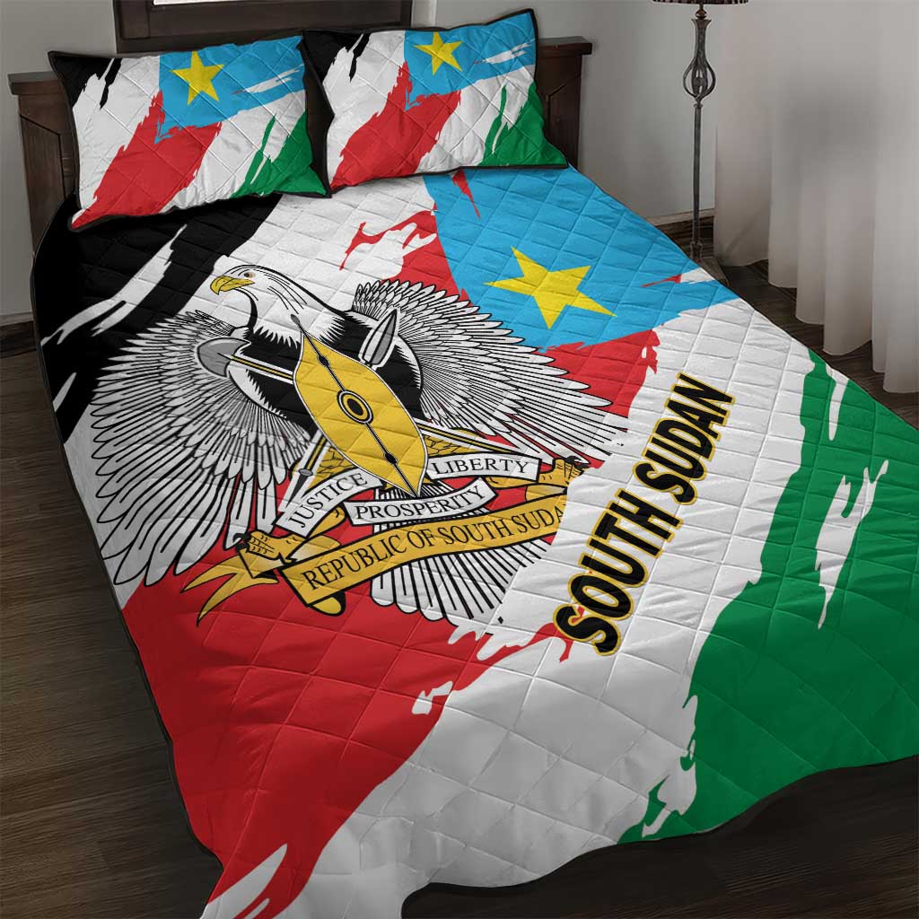South Sudan Quilt Bed Set East Africa - Grunge Flag Unique LT01