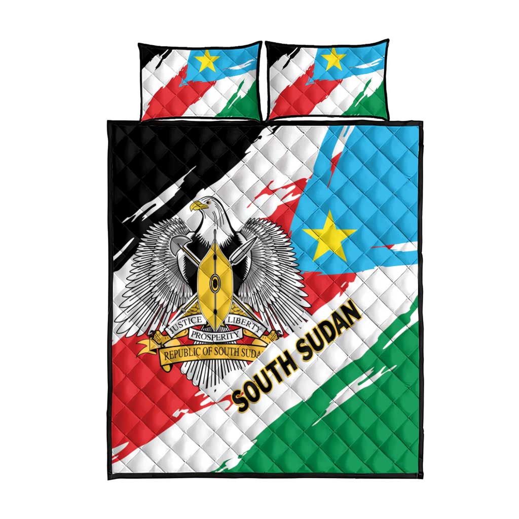 South Sudan Quilt Bed Set East Africa - Grunge Flag Unique LT01